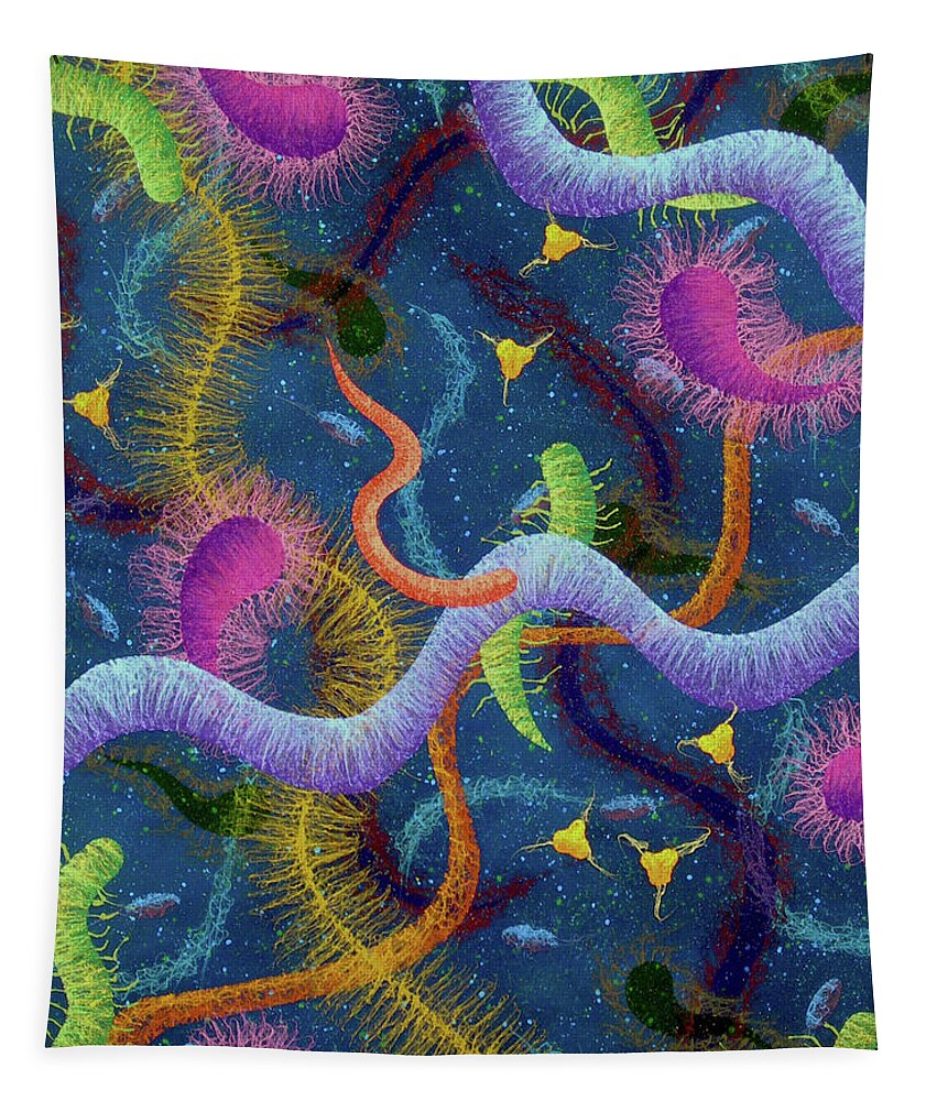 Color Tapestry featuring the painting Biolog Study Number Three by Stephen Mauldin