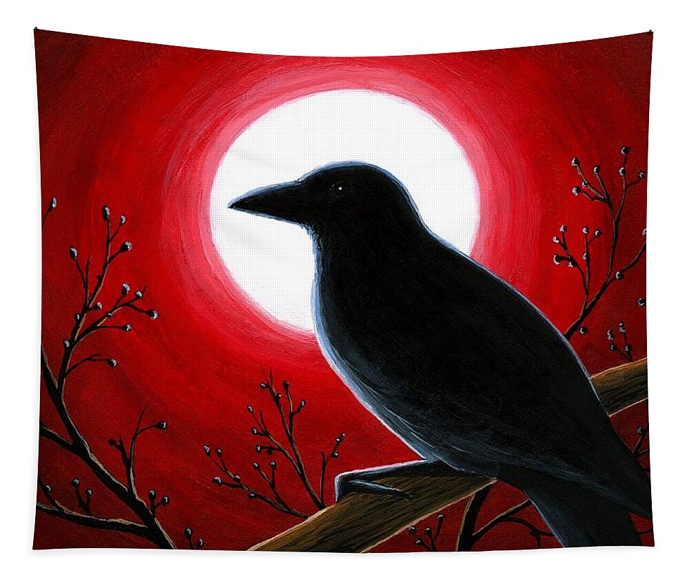 Bird Tapestry featuring the painting Bird 62 by Lucie Dumas
