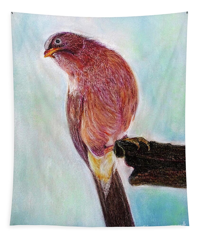 Bird Tapestry featuring the painting Bird by Jasna Dragun