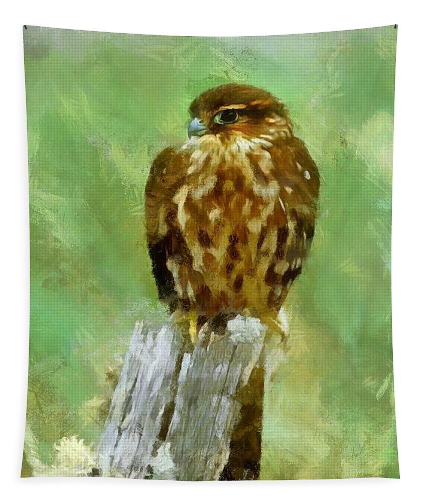 Bird Tapestry featuring the digital art Bird of Prey by Charmaine Zoe