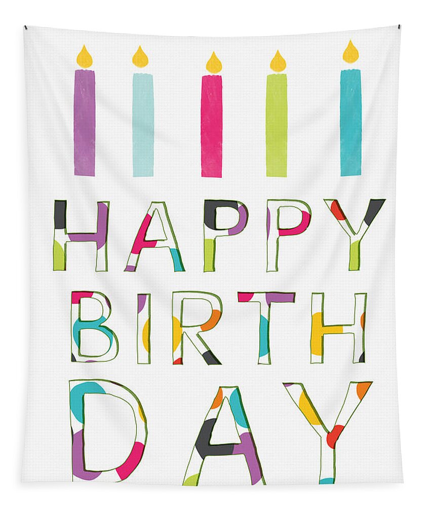 Candles Tapestry featuring the digital art Birthday Candles- Art by Linda Woods by Linda Woods