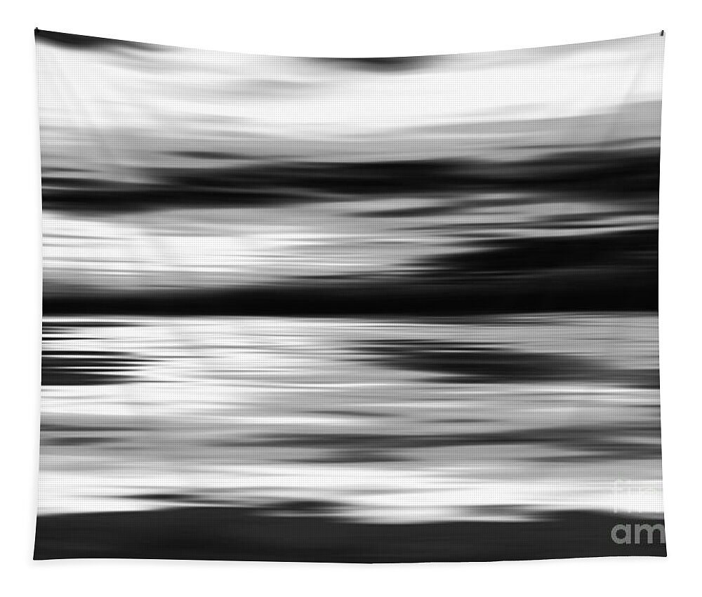 Abstract Tapestry featuring the digital art Black and White abstract painting by Jan Brons