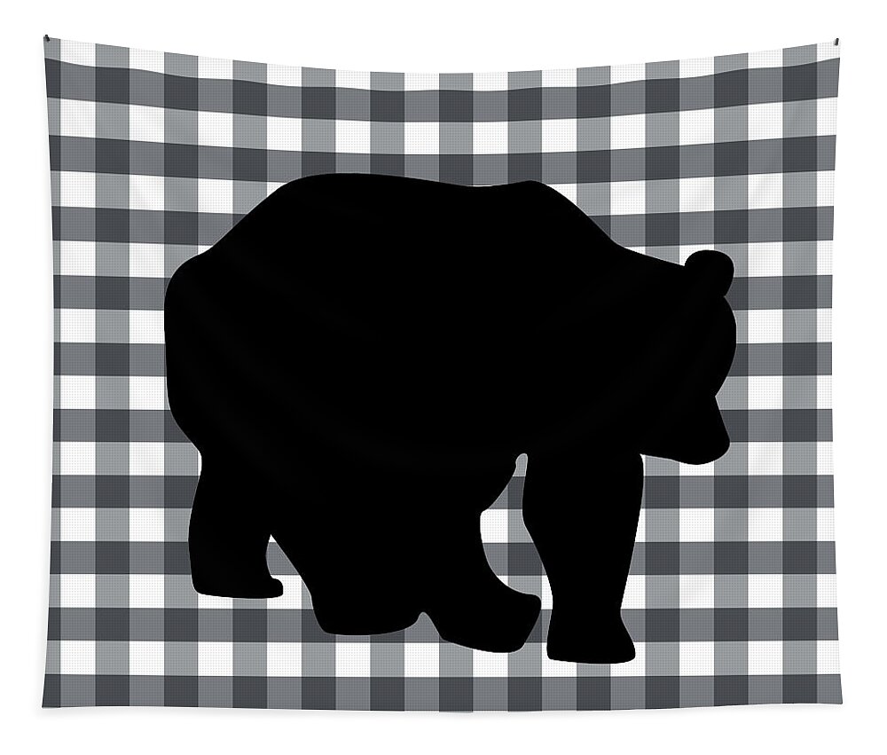 Bear Tapestry featuring the digital art Black Bear by Linda Woods