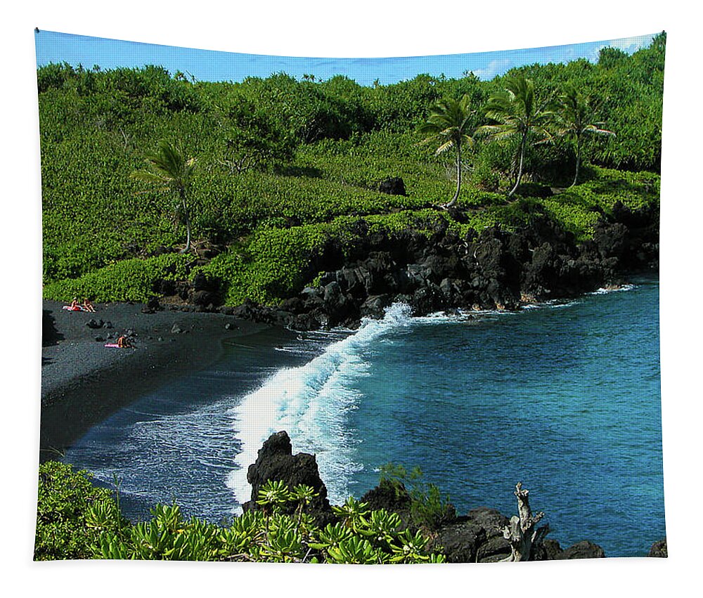 Black Sand Beach Tapestry featuring the photograph Black Sand Beach by Harry Spitz