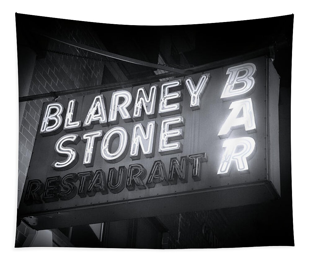 Blarney Stone Tapestry featuring the photograph Blarney Stone NYC by Mark Andrew Thomas
