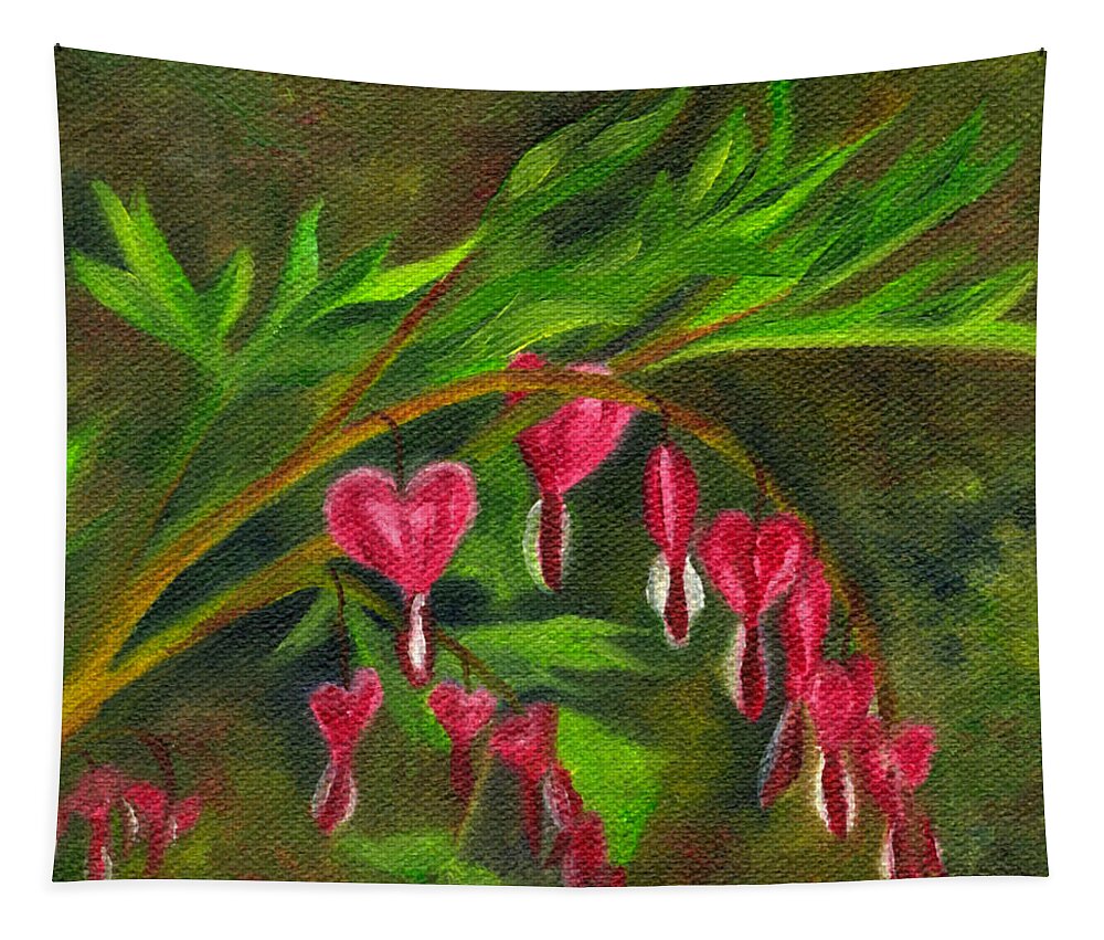 Bleeding Heart Tapestry featuring the painting Bleeding Hearts by FT McKinstry