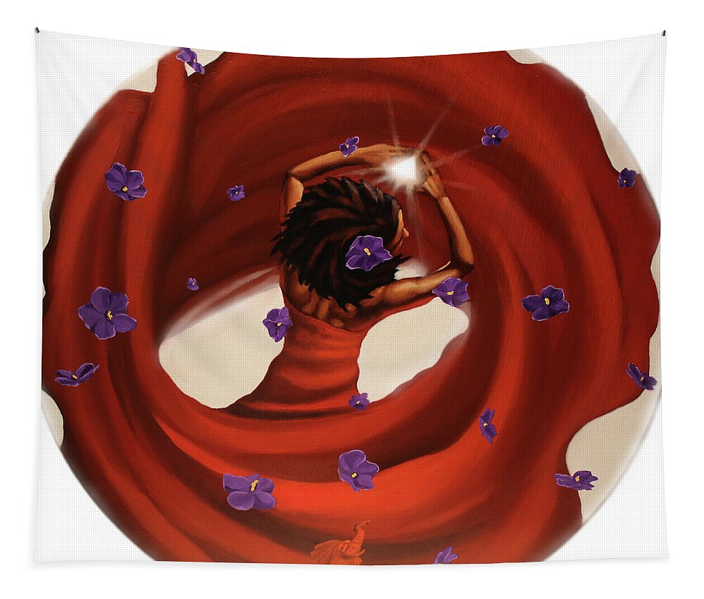 Delta Sigma Theta Tapestry featuring the painting Blossom in this light by Jerome White