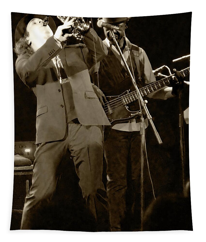 Sax Tapestry featuring the photograph Blow Boney Blow by Leon deVose