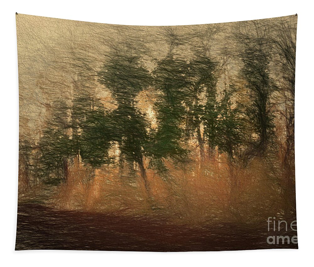 Trees Tapestry featuring the photograph Blowin' in the Wind by Elaine Teague