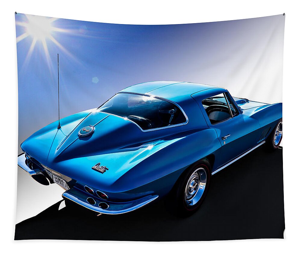 Classic Tapestry featuring the digital art Blue '67 by Douglas Pittman