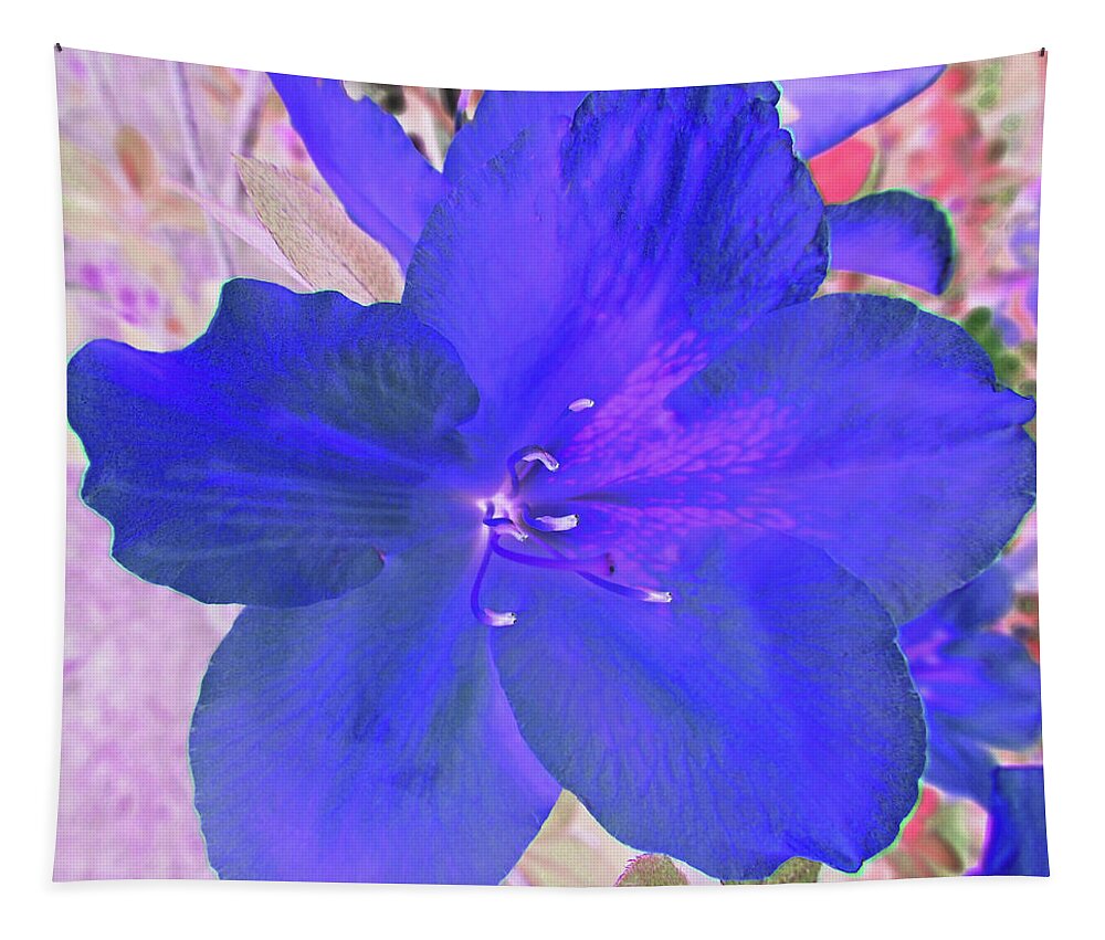 Photography Tapestry featuring the digital art Blue Azalea Jewel Abstract by Marian Bell