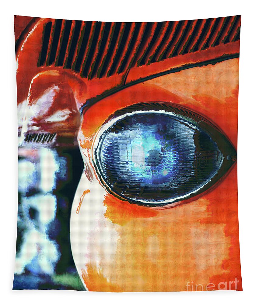 Sci Fi Tapestry featuring the photograph Blue Eye of An Orange Alien by Phil Perkins