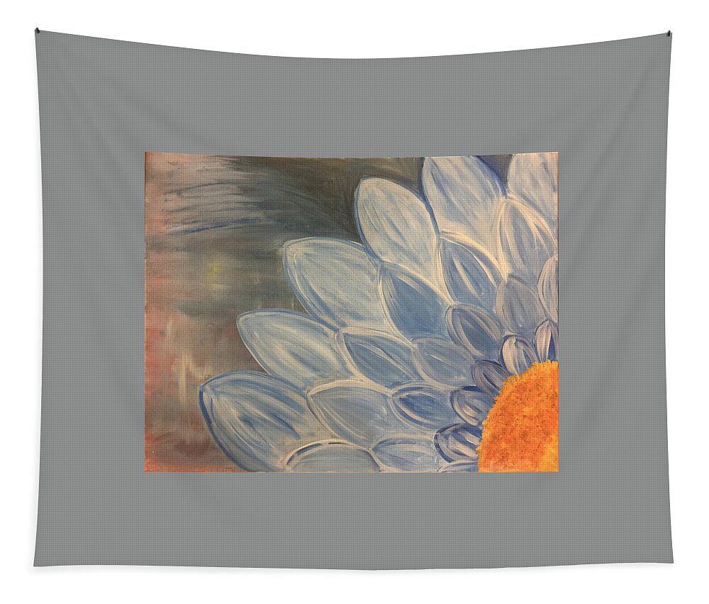 Flower Tapestry featuring the painting Blue floral by Darrell Foster