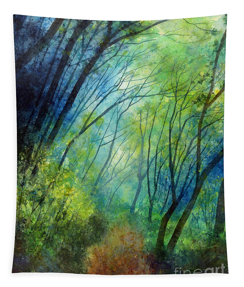 Blue Tapestry featuring the painting Blue Fog by Hailey E Herrera