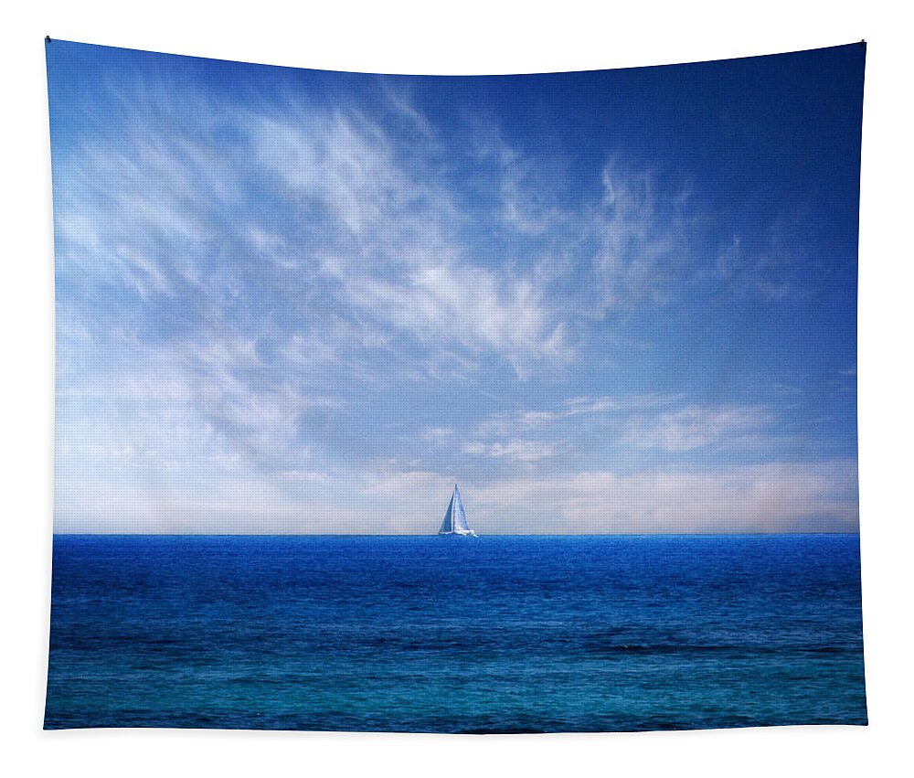 Background Tapestry featuring the photograph Blue Mediterranean by Stelios Kleanthous