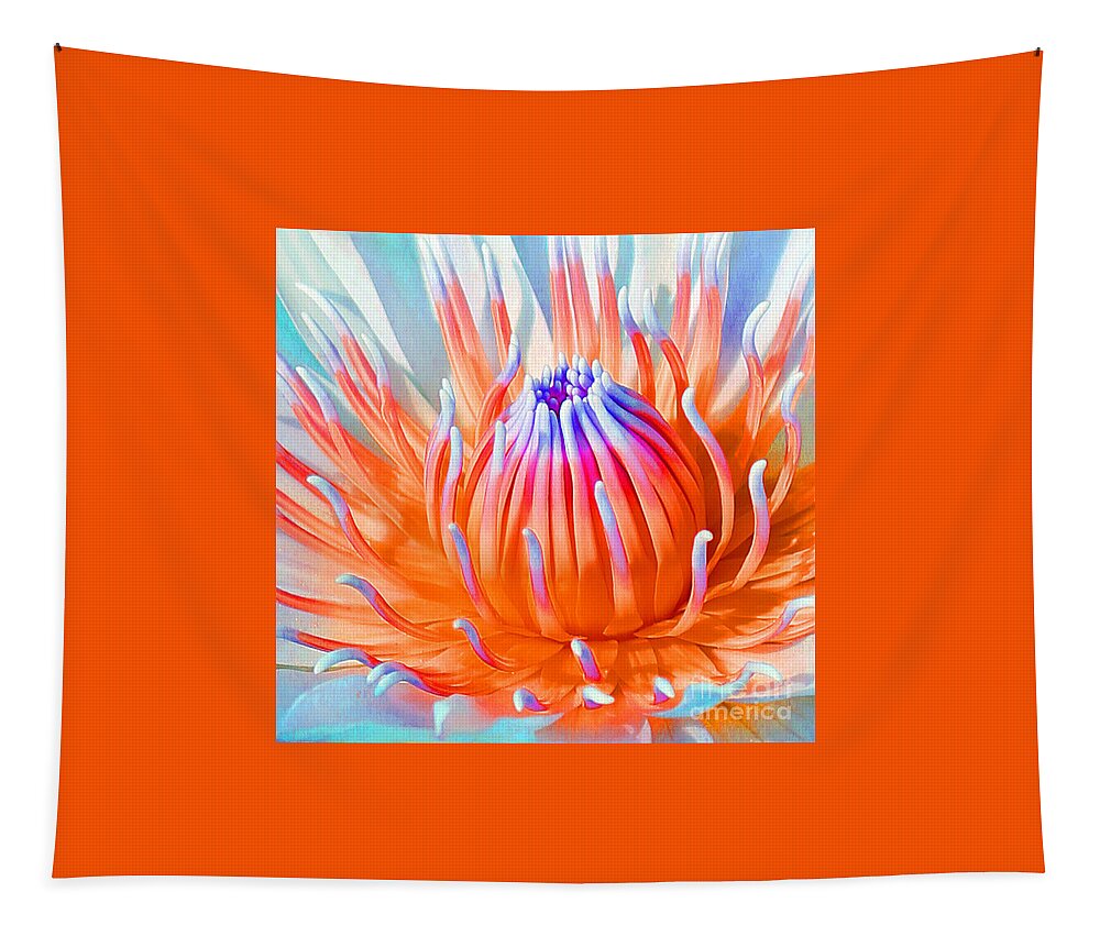 Blue Orange Lily Tapestry featuring the photograph Blue Orange Lily by Jennifer Robin