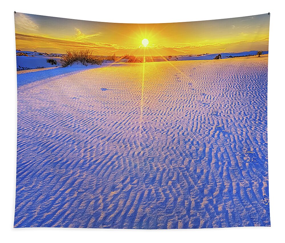 New Mexico Tapestry featuring the photograph Blue Ribbon Sands by Sylvia J Zarco