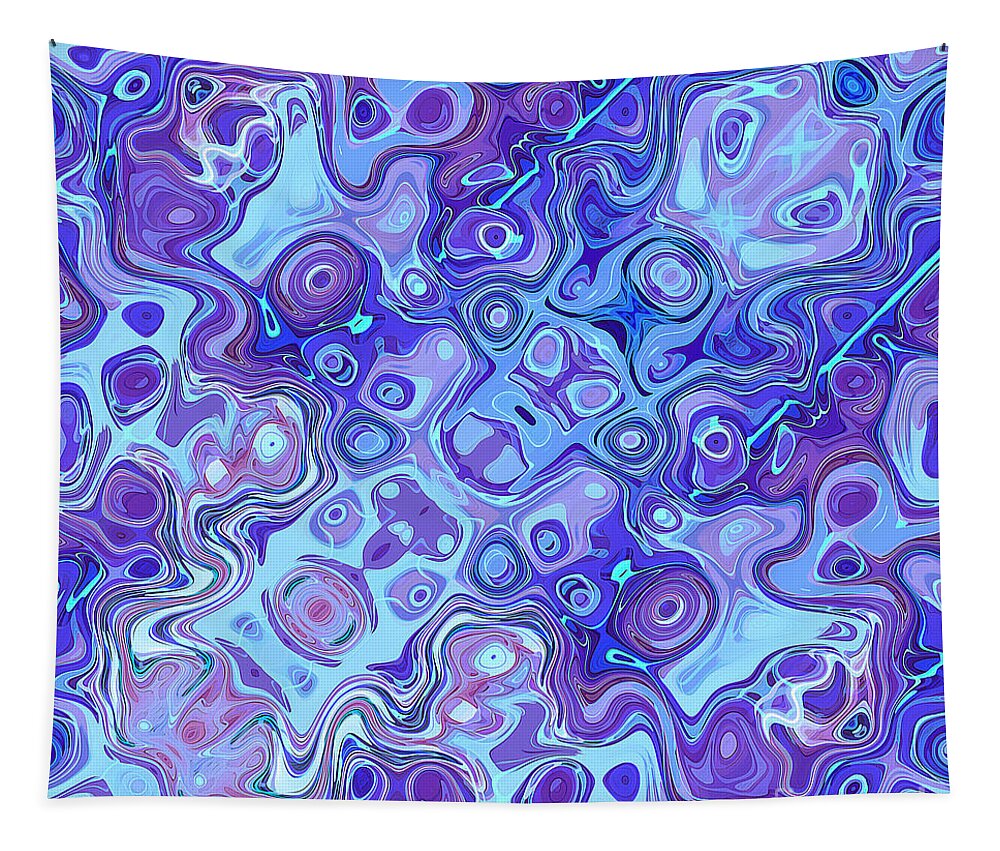 Pattern Tapestry featuring the digital art Blue Spectrum Abstract by Phil Perkins