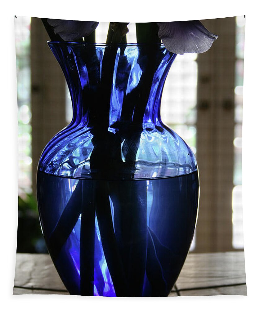Vase Tapestry featuring the photograph Blue vase by Marna Edwards Flavell