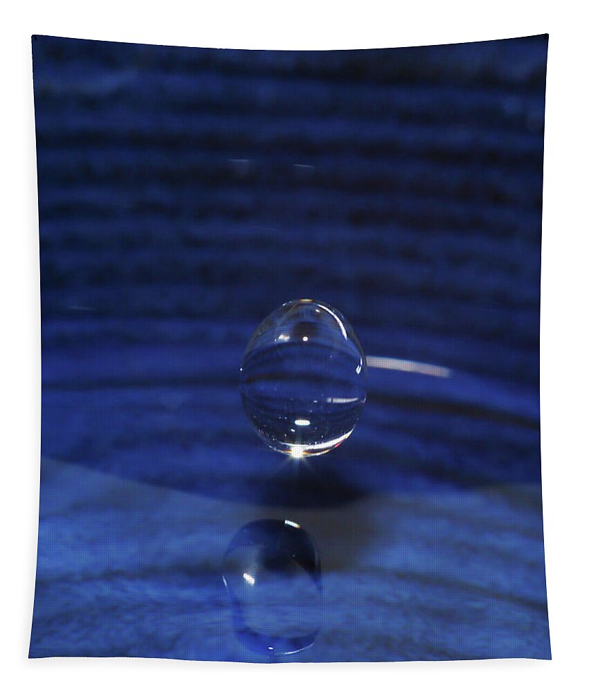 Water Drop Tapestry featuring the photograph Blue Water Drop by Crystal Wightman