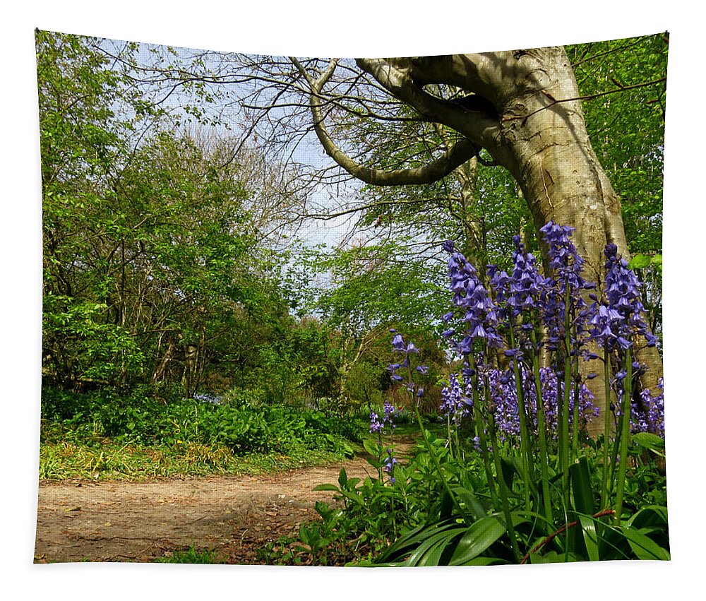 Bluebells Tapestry featuring the photograph Bluebells By The Tree by John Topman