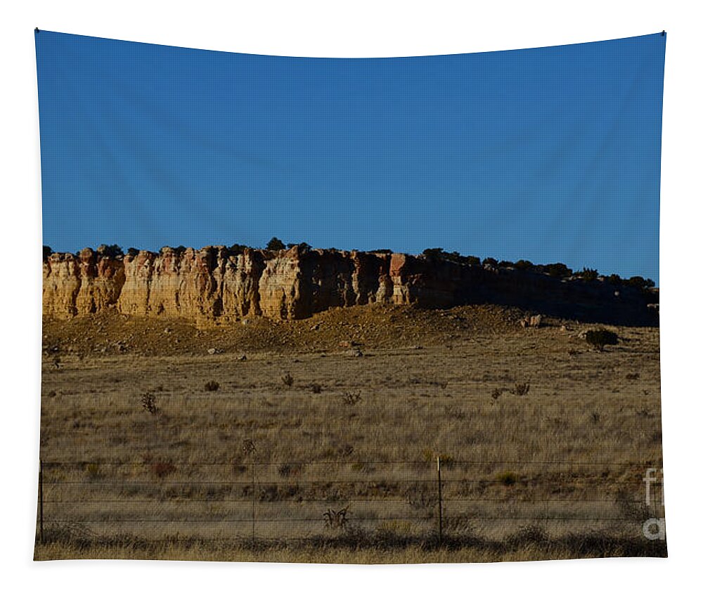 Southwest Landscape Tapestry featuring the photograph Bluff at dusk by Robert WK Clark