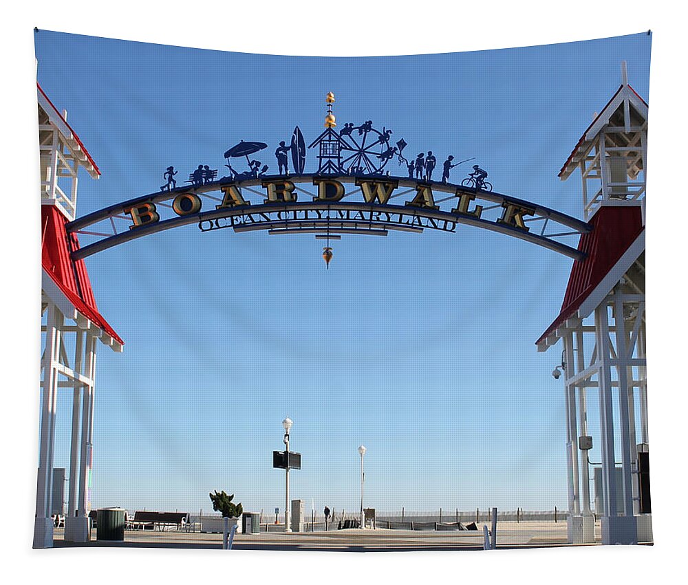 Boardwalk Tapestry featuring the photograph Boardwalk Arch at N Division St by Robert Banach