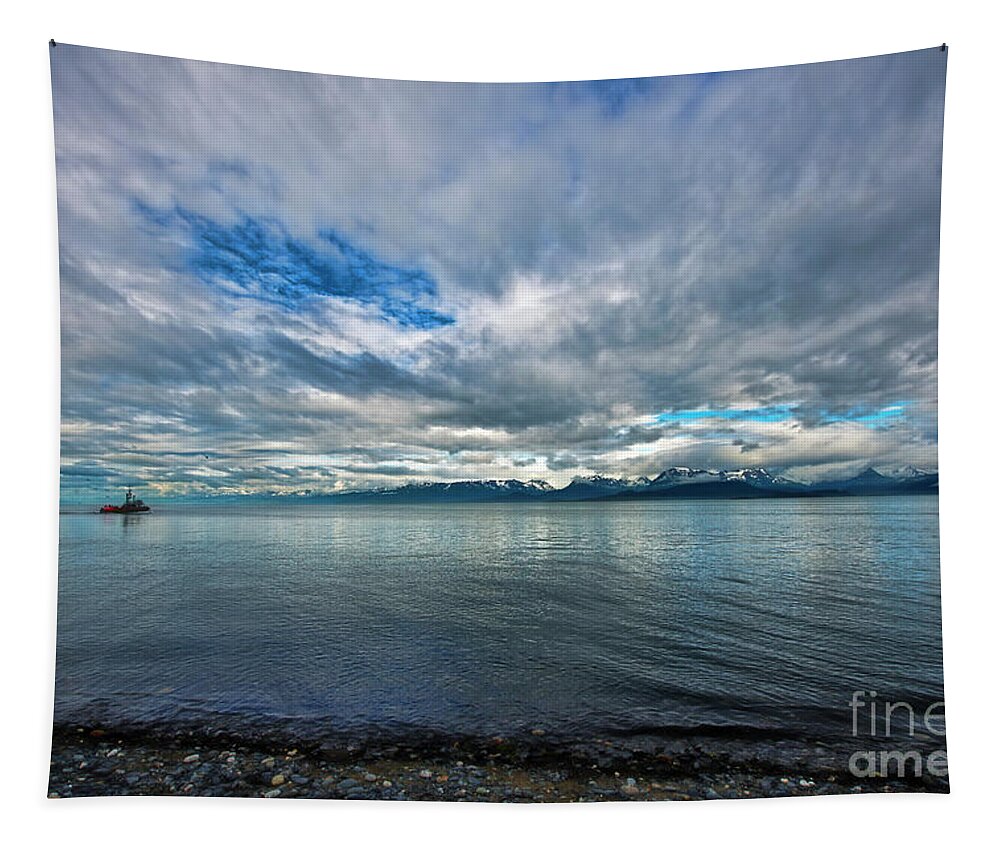 Boat Tapestry featuring the photograph Boat at Homer by David Arment