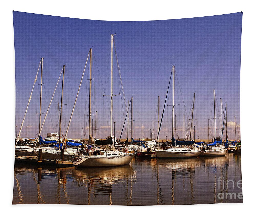 Boats Tapestry featuring the photograph Boats and Reflections by Teresa Zieba