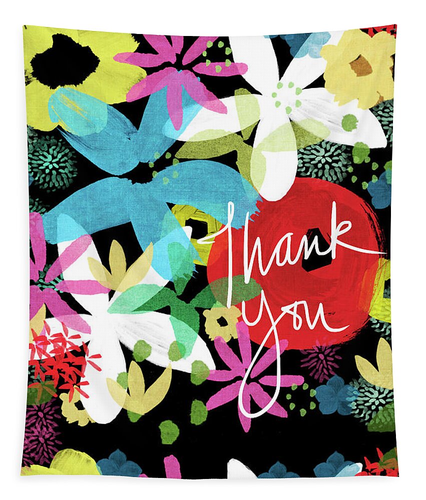 Floral Tapestry featuring the painting Bold Floral Thank You Card- Design by Linda Woods by Linda Woods