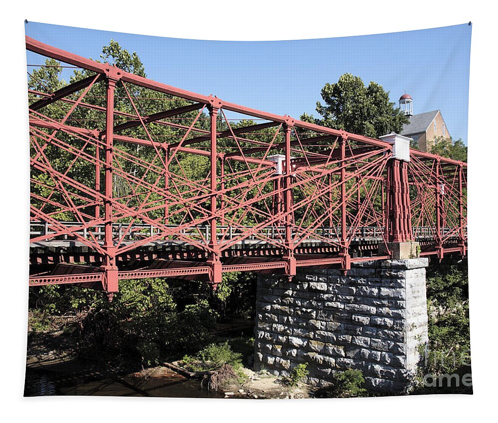 Bollman Tapestry featuring the photograph Bollman Truss Bridge at Savage in Maryland by William Kuta