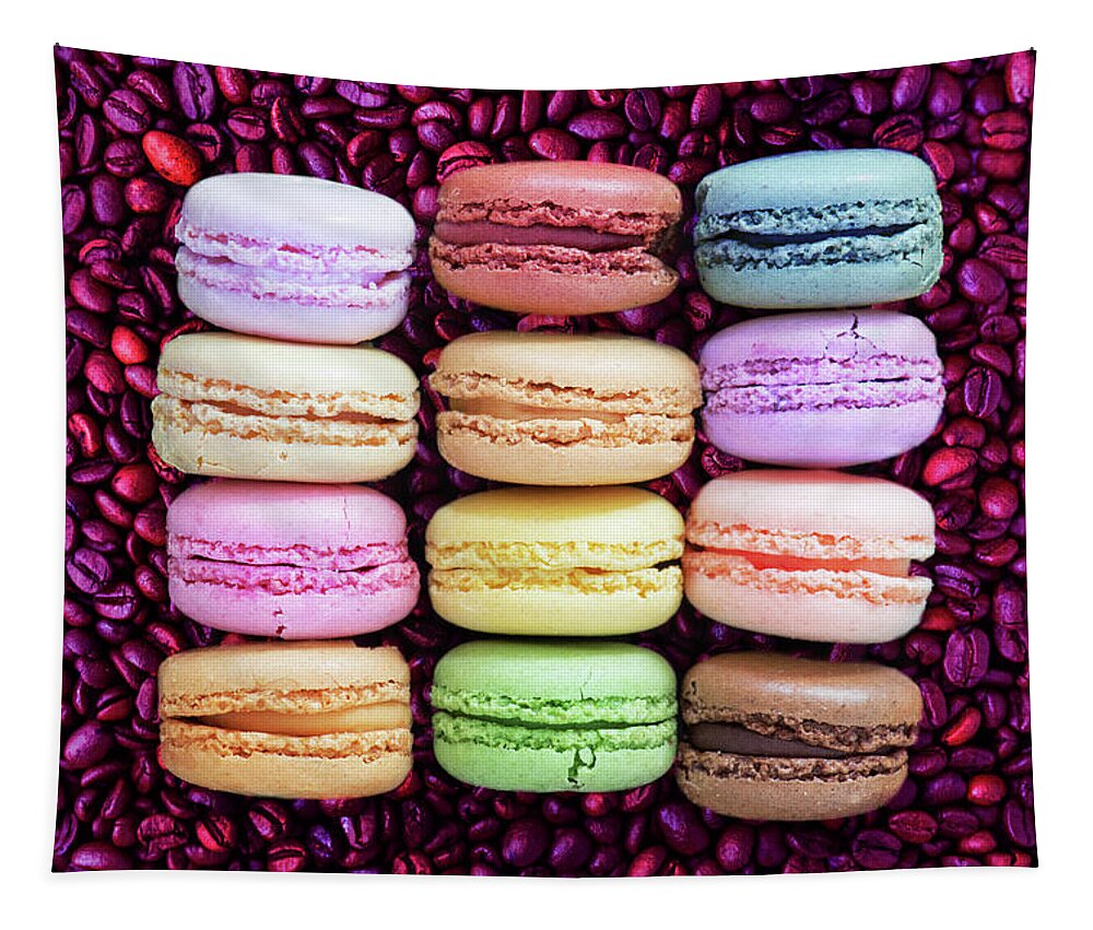 Macaroon Tapestry featuring the photograph Bonjour by Iryna Goodall
