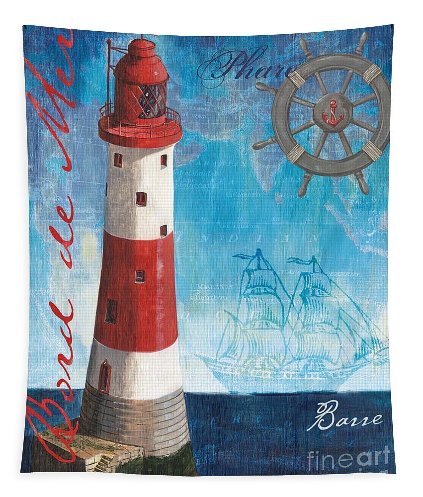 Coastal Tapestry featuring the painting Bord de Mer by Debbie DeWitt