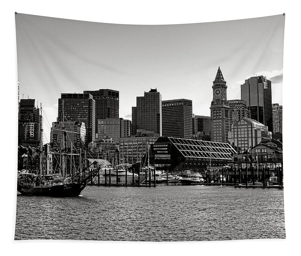 Boston Tapestry featuring the photograph Boston Skyline by Olivier Le Queinec