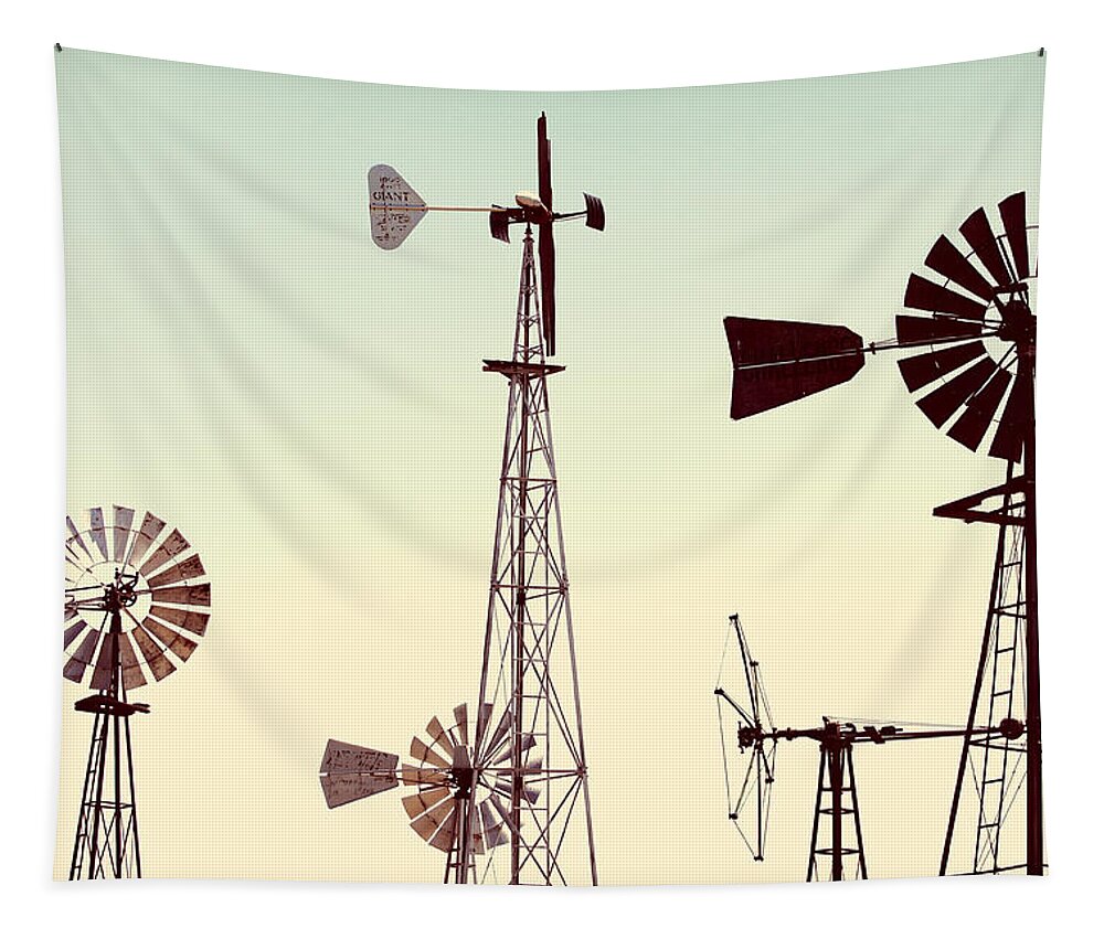 Windmills Tapestry featuring the photograph Bountiful Windmills by Todd Klassy