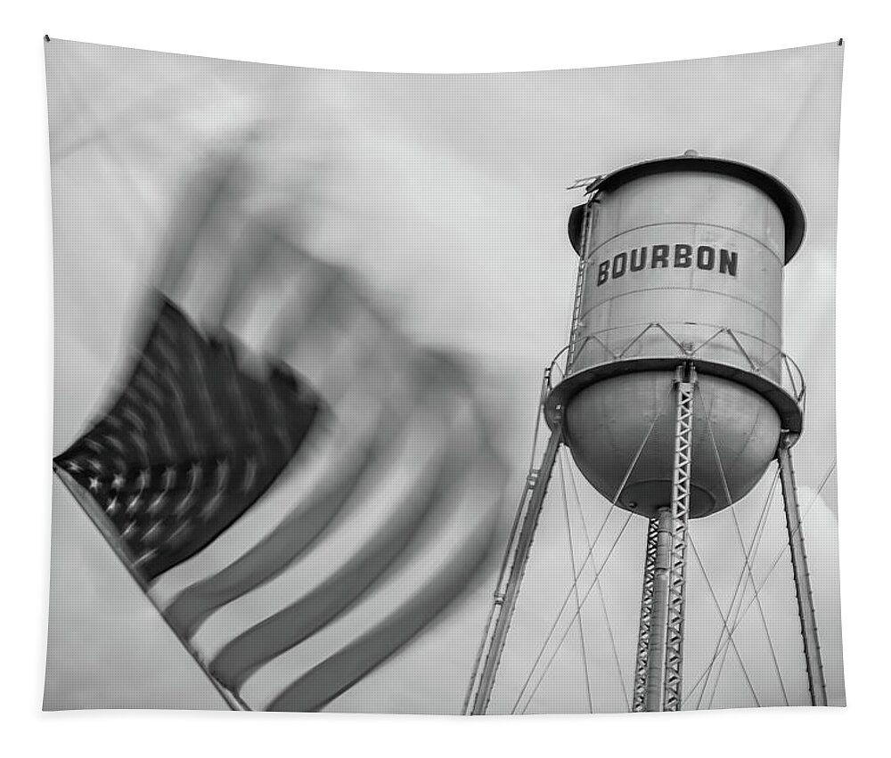 America Tapestry featuring the photograph Bourbon USA - Monochrome by Gregory Ballos