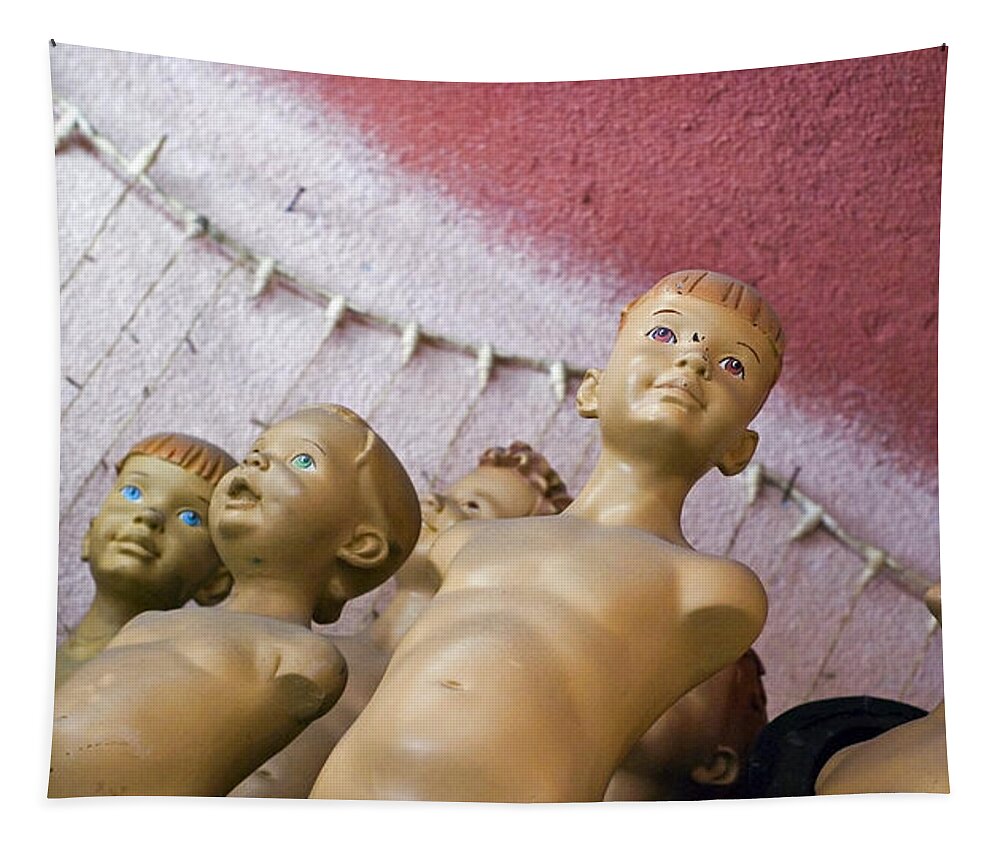 Boy Tapestry featuring the photograph Boys Club by Skip Hunt