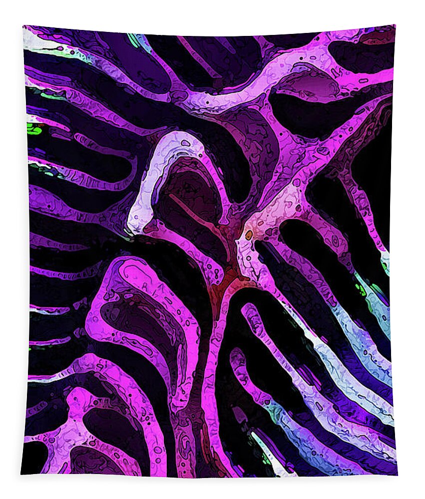 Nature Tapestry featuring the digital art Brain Coral Abstract 1 in Magenta by ABeautifulSky Photography by Bill Caldwell