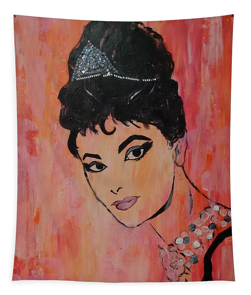 Breakfast Tapestry featuring the painting Breakfast at Tiffanys by Lynne McQueen