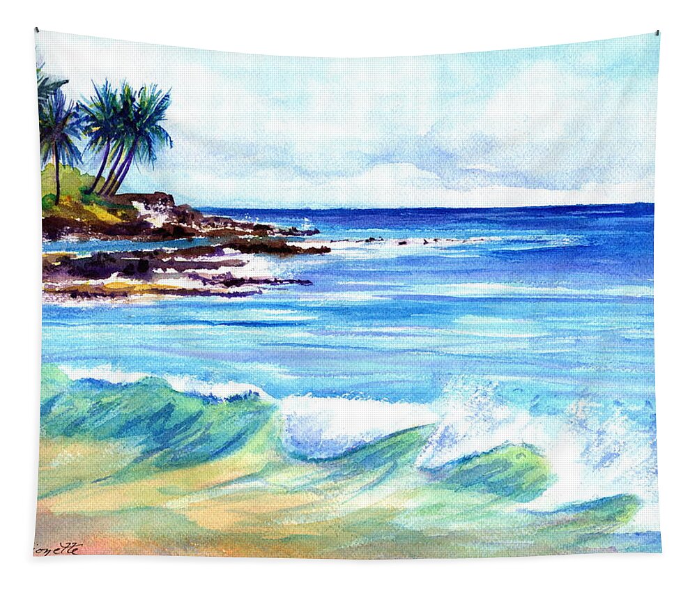 Brennecke's Beach Tapestry featuring the painting Brennecke's Beach by Marionette Taboniar