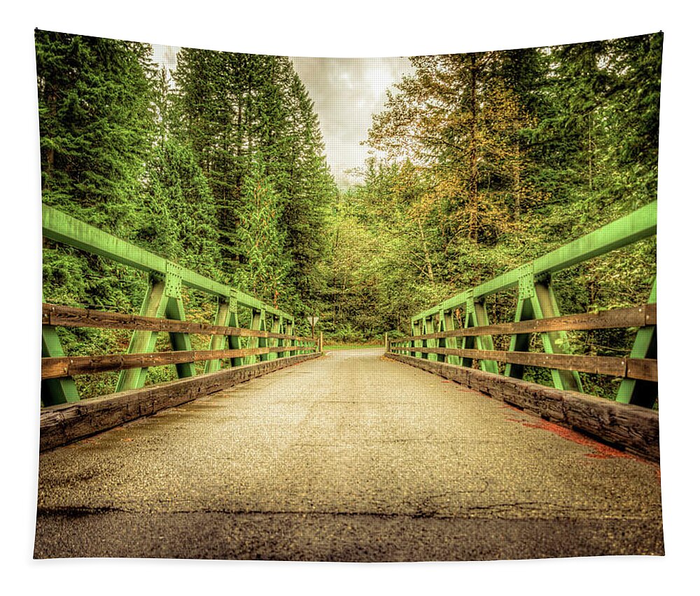 Bridge Tapestry featuring the photograph Bridge to National Forest #86 by Spencer McDonald
