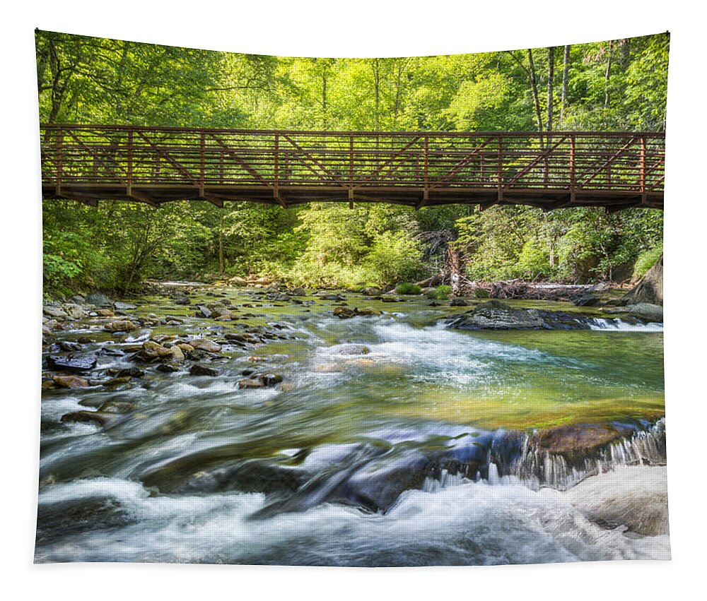 Appalachia Tapestry featuring the photograph Bridge to Tranquility by Debra and Dave Vanderlaan