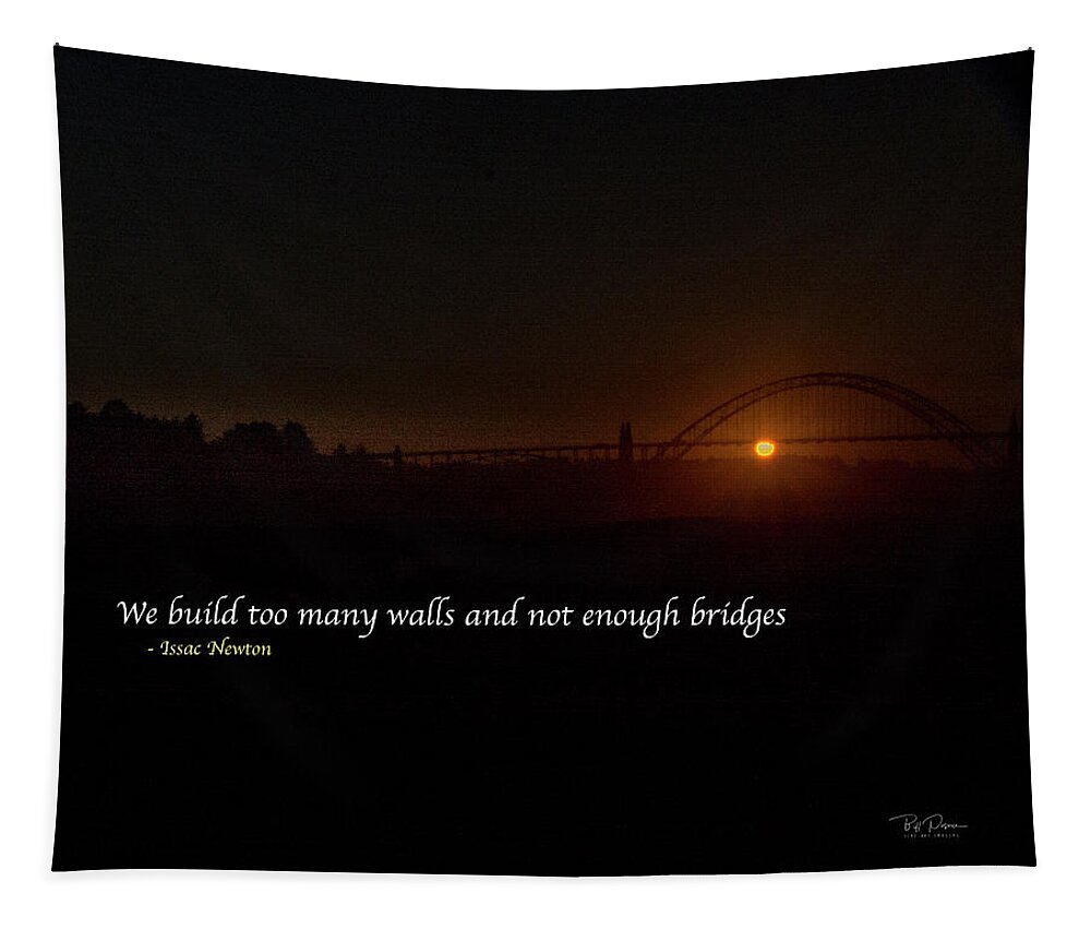 Together Tapestry featuring the digital art Bridges not walls by Bill Posner