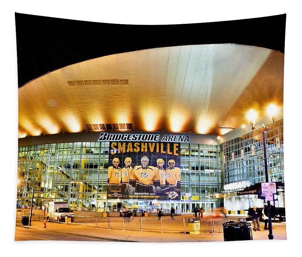 Bridgestone Arena Tapestry featuring the photograph Bridgestone Arena by Lisa Wooten