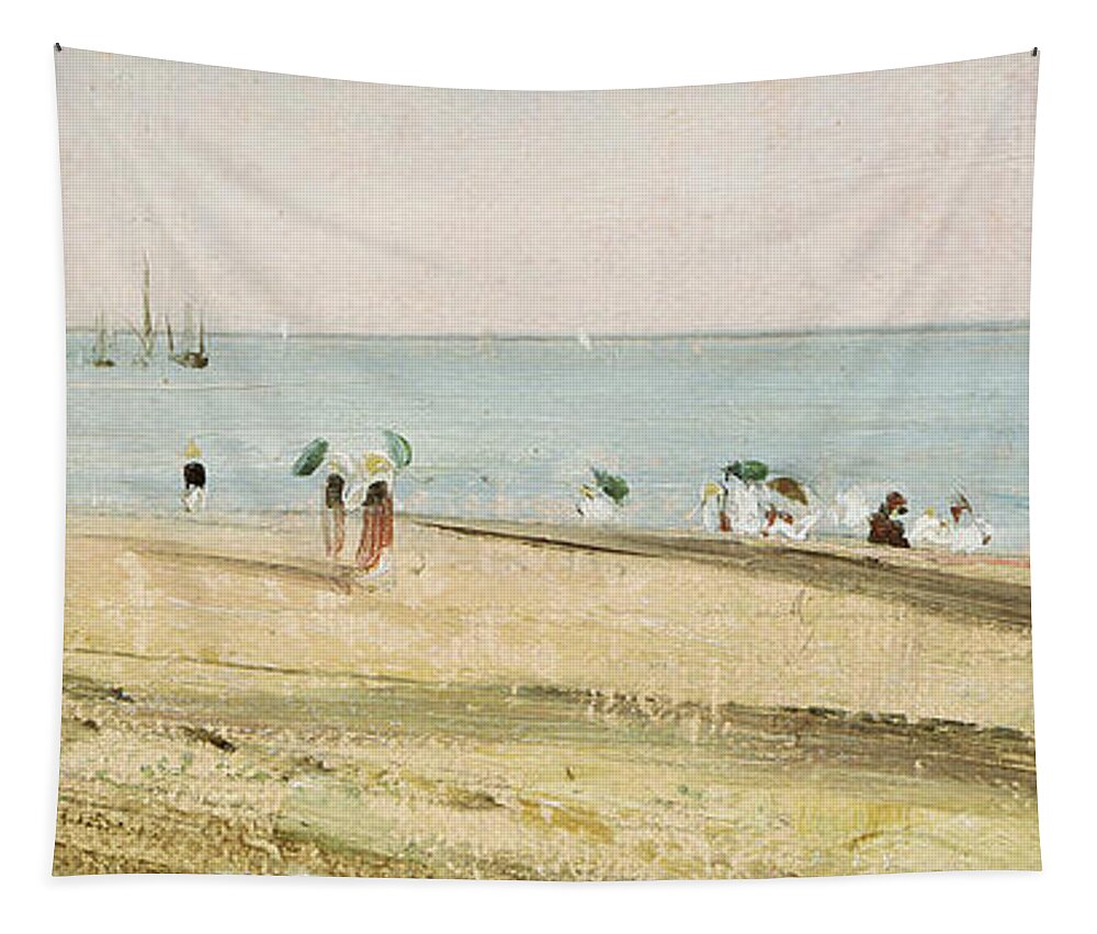 Constable Tapestry featuring the painting Brighton Beach  Detail by John Constable