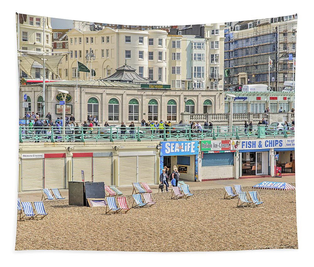 Promenade Tapestry featuring the photograph Brighton Seaside by Keith Armstrong
