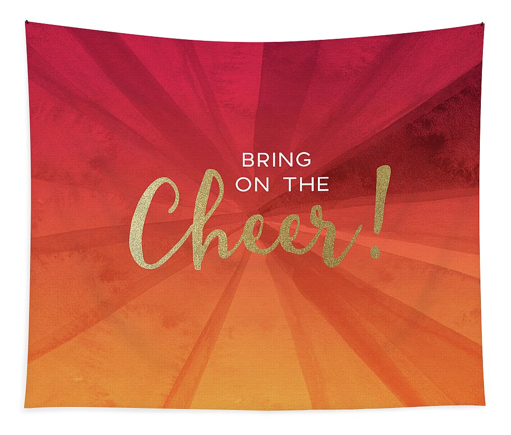 Cheer Tapestry featuring the mixed media Bring On The Cheer -Art by Linda Woods by Linda Woods
