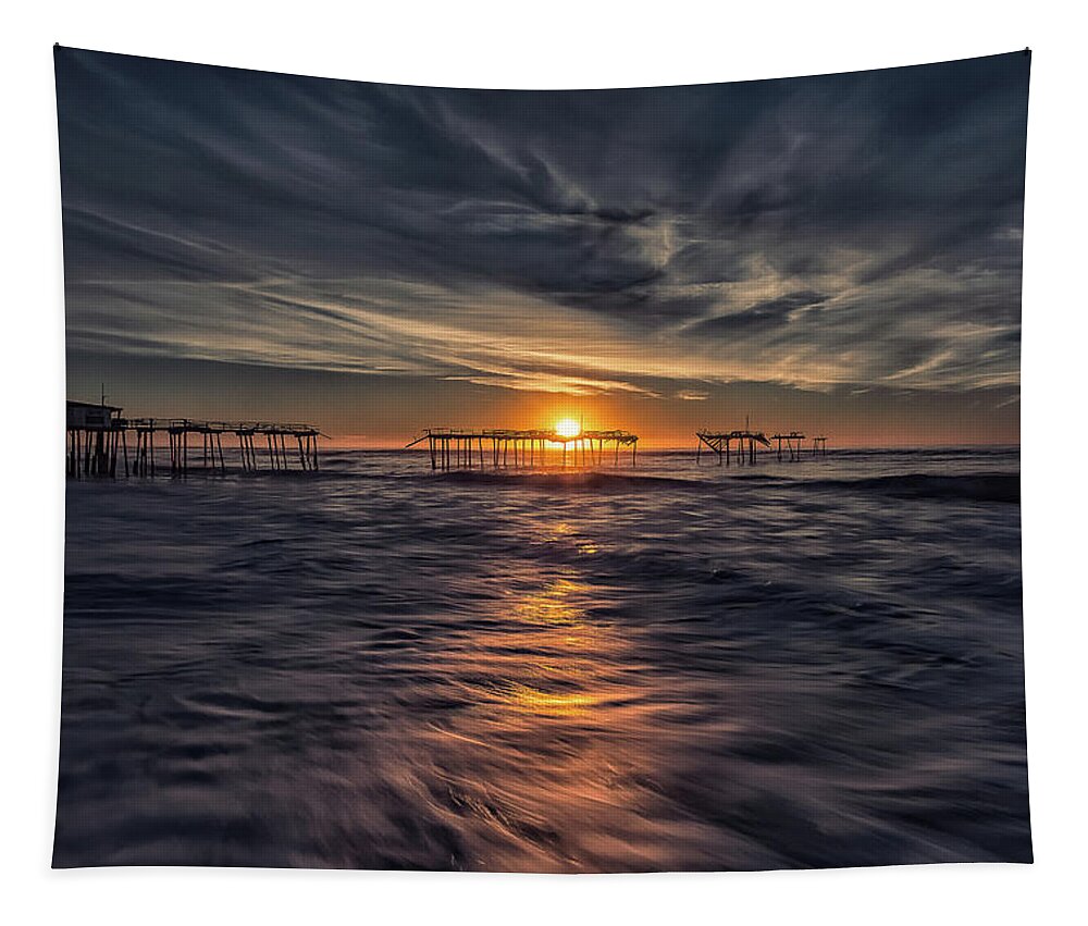 Frisco Pier Tapestry featuring the photograph Broken and Beautiful series #1 by C Renee Martin