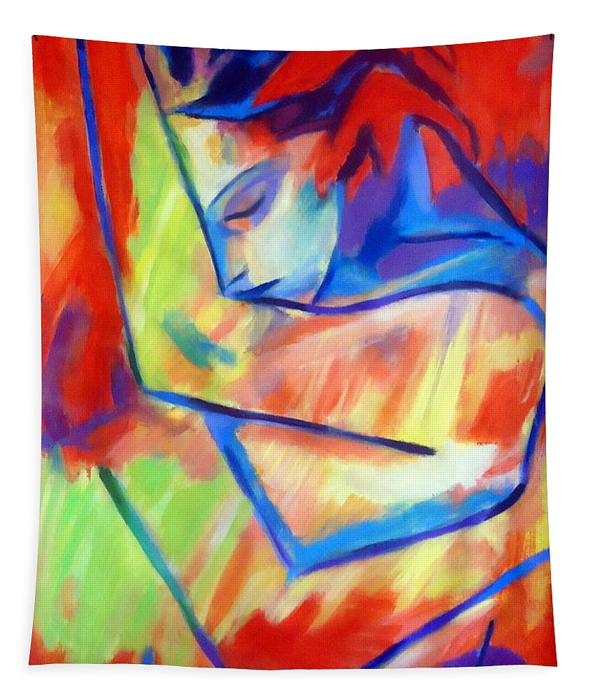 Nude Figures Tapestry featuring the painting Broken dreams by Helena Wierzbicki