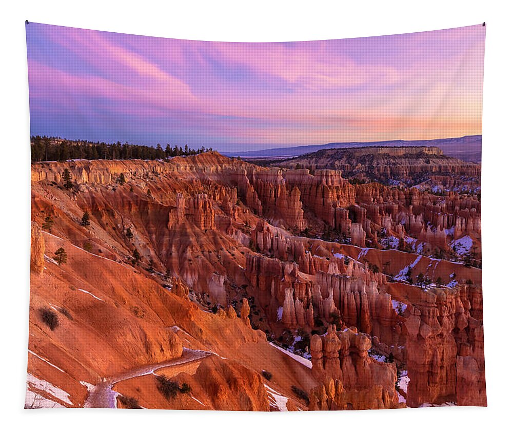 Natioanl Park Tapestry featuring the photograph Bryce Canyon at Sunrise by Jonathan Nguyen